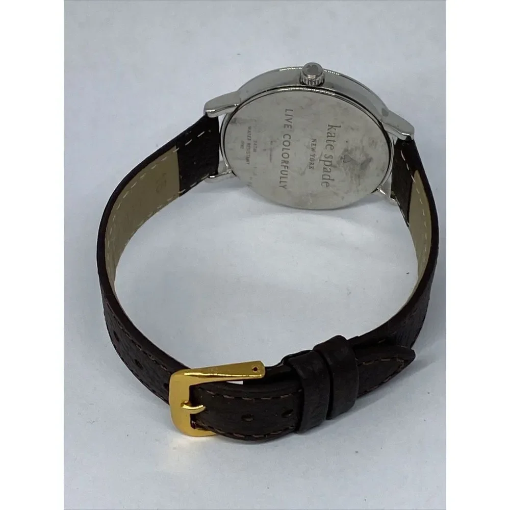 Kate Spade New York 0782 Women Brown Leather White Analog Dial Wrist Watch XX611